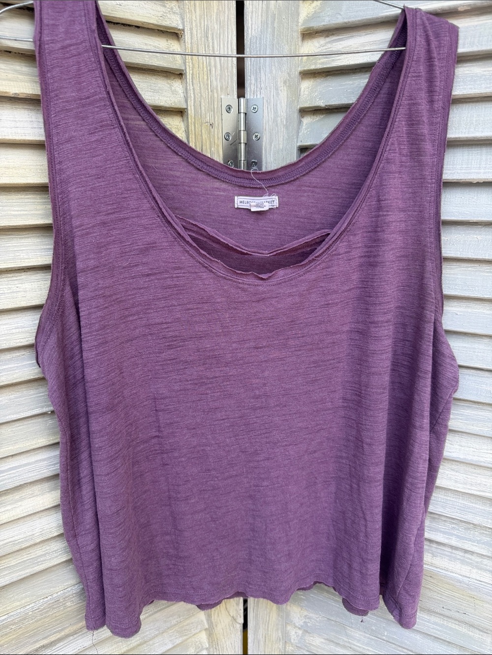 Melrose and Market Washed Plum Layered Scoop Tank